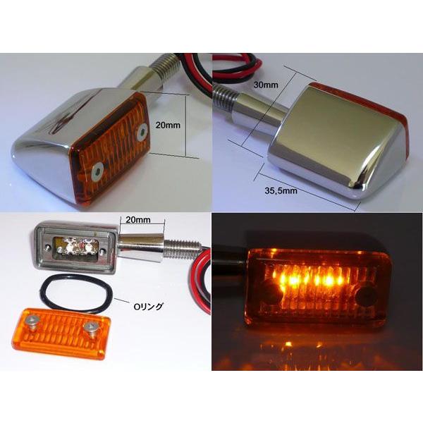 超小型 LEDウインカー ステンレス削り出し オレンジ : バイク