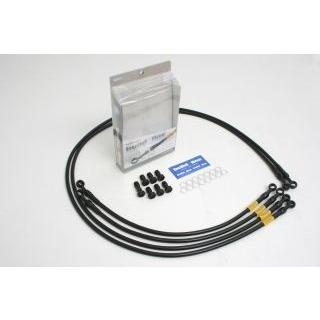 GSX400F 81-82/FS 82(アンチダイブ付) メッシュ ブレーキホース フロント/4本 ブラック ステンレスブラック ビルドアライン グッドリッジ 20753020
