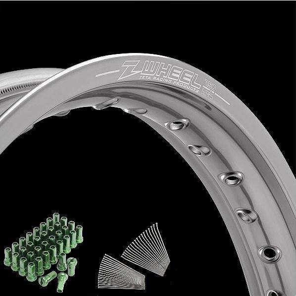 正規品 Z Wheel ズィーウィール W25 リムセット リア シルバーリム グリーンニップル Dt230 Lanza Dt230ランツァ ダートフリーク 激安ブランド Onelink Co Ke