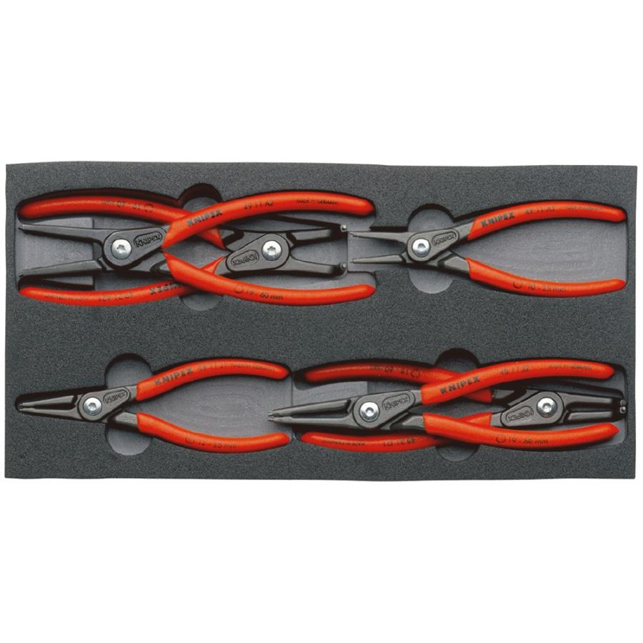 KNIPEX クニペックス 002001V02 スナップリングプライヤーセット ウレタントレイ入り トレイ寸法(mm)：H335ｘD165ｘH33 質量(g)：915
