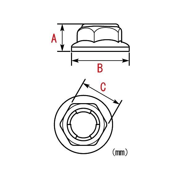 キタコ 0900-001-02101 Ｆ付ロックナット（ＳＵＳ） M6X1.00/2PC KCON｜bikeman2｜02