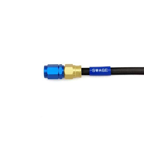RZV500R メッシュ ブレーキホース フロント ゴールド&ブルー/ブラックホース スウェッジライン PAFB255 フロントホースキット RZV500R 84年