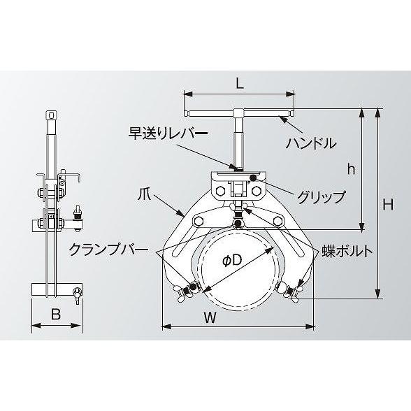 スーパーツール WOC6 外面クランプ(ブリッジ) パイプ溶接用 作業用品 配管 固定 芯出しの画像