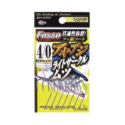 ササメ N214 匠技 アキアジ ライトサークルムツ フッ素 5/0号 5本入