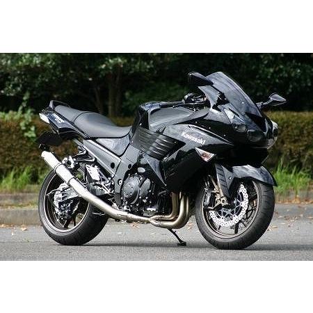 トリックスター レーシングフルエキゾーストマフラー ショットガンステンレスサイレンサー カールエンド ZZR1400/ZX-14 TSR-014-21-TSSEC マフラー
