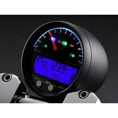 ACEWELL エースウェル ACE-4353AB 多機能 デジタルメーター　6000rpm　ブラック スピードメーター タコメーター