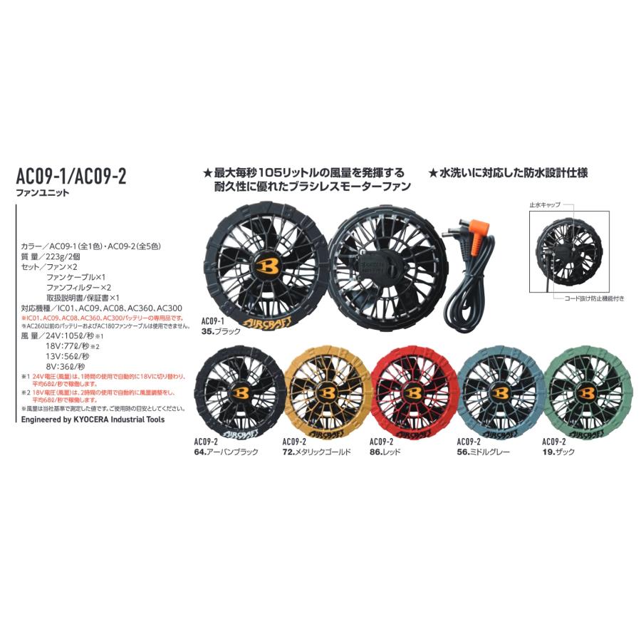 BURTLE（バートル） AC09 バッテリー エアークラフト用 AC09-1用 AC09