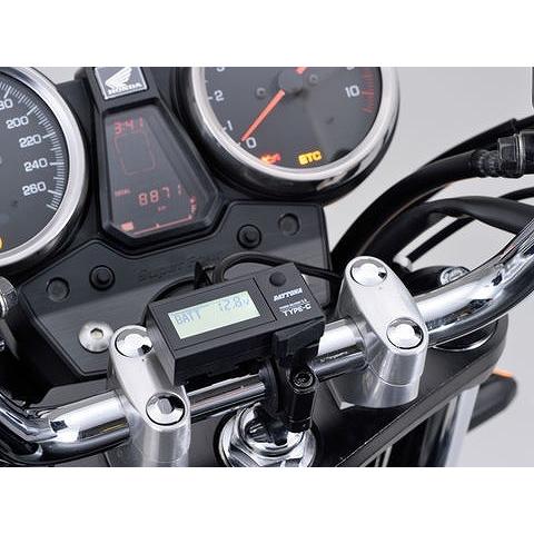 デイトナ 17239 デジタル電圧計＆USB電源 タイプC(e+CHARGER) テーパー