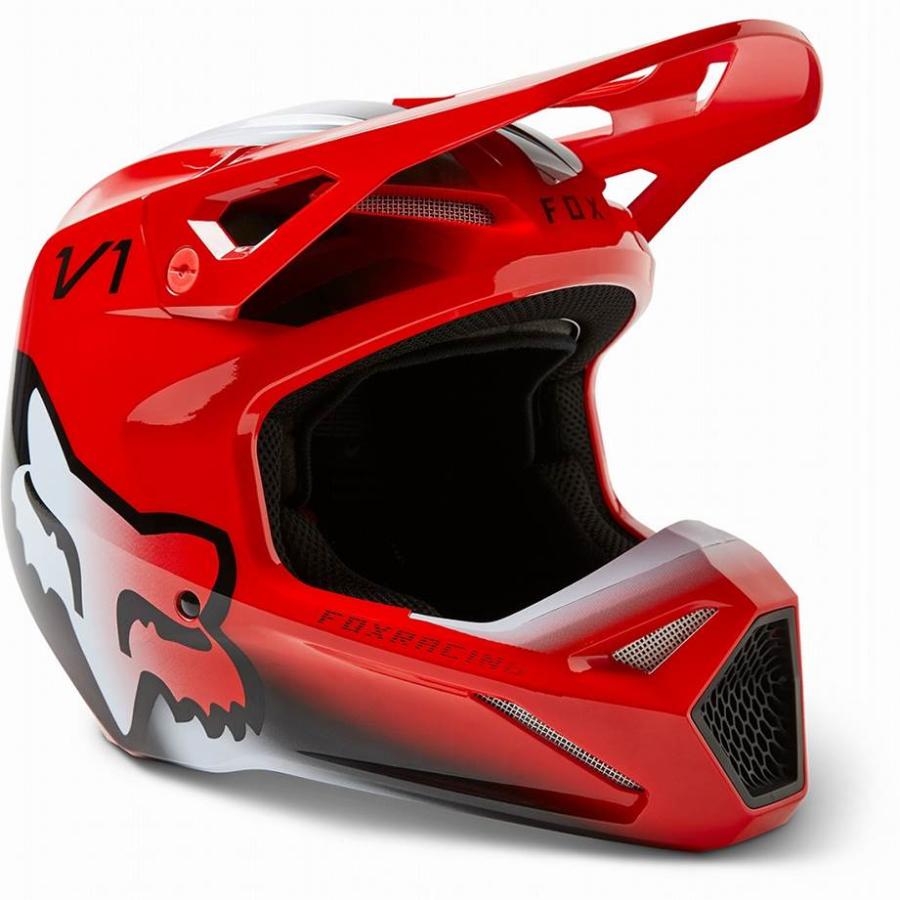 FOX 29731-110-YM ユース V1ヘルメット トキシック フローレッド M(51 