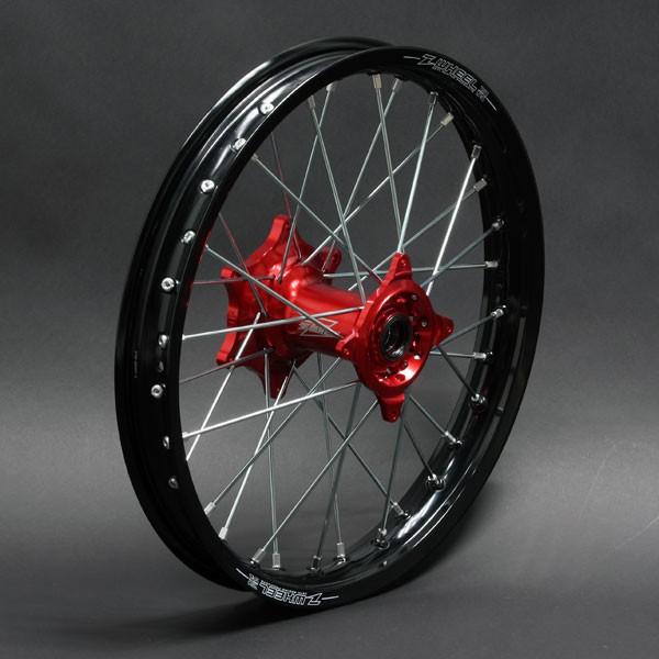 Z-Wheel W21-51111 AR1銀輪一揃いの道具 リヤ 19in 36本輻操作手順 赤いことこしき/黒いことリム/シルバーニップル CRF250R