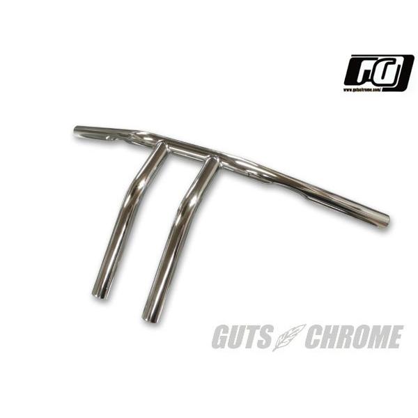 GUTS CHROME ガッツクローム 2000-0212 ハンドルバー Tバープルバック ヘコミ有 クローム 10インチ 82年以降