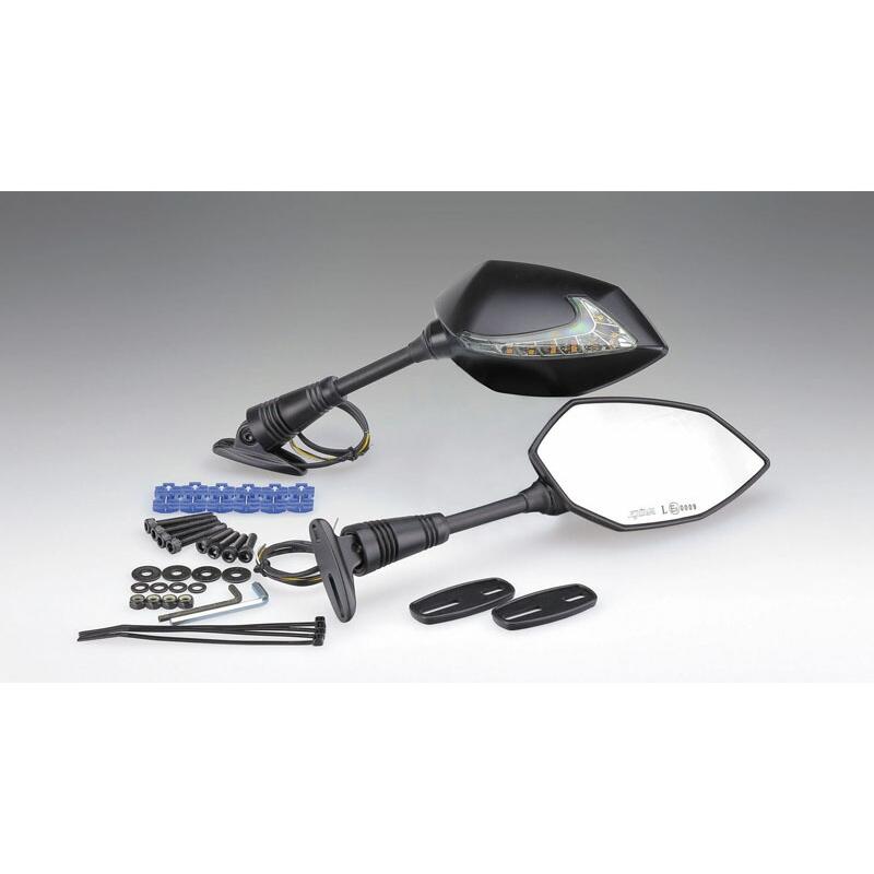 KIJIMA TECH06 カウルマウントミラー LED 左右 203-8077 キジマ 203-8077 TECH06 カウルマウントミラー with シーケンシャル
