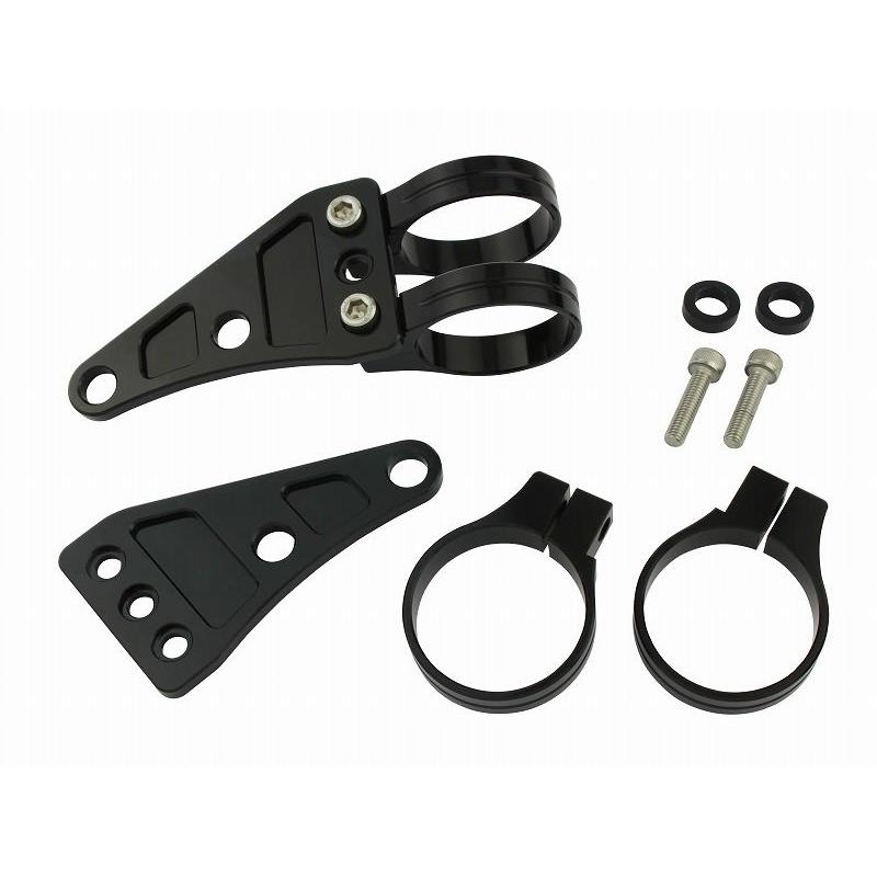 ポッシュ 032148-06 マシンドヘッドライトステー 2サークルクランプタイプ 43粍 黒いこと その他バイクパーツ、アクセサリー用品-車、バイク、自転車-バイク