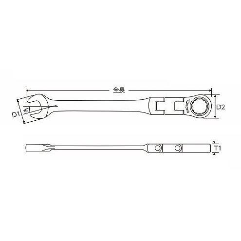 スエカゲツール DFG-17 フレックスダブルギアレンチ 17mm 1本入 工具 スパナ｜bikeman4mini｜02