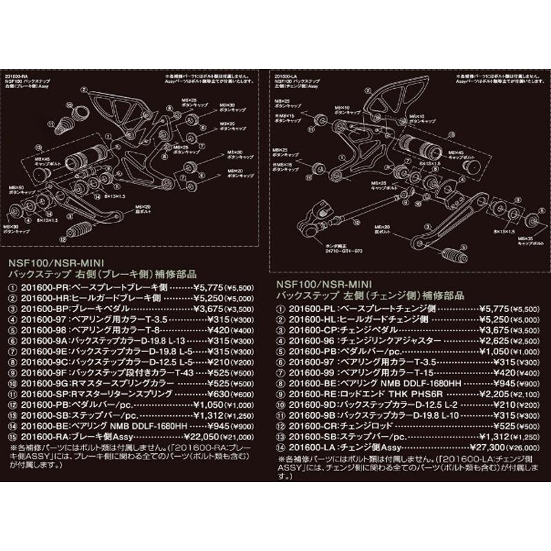 シフトアップ 201600-97 バックステップ補修部品 ベアリング用カラー T-3.5 NSF100/NSRミニ｜bikeman4mini