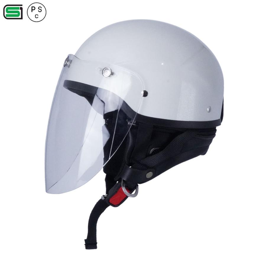 ビンテージ　ハーフヘルメットバイザー付き　半ヘル　旧車 バイクヘルメット シルバー ビンテージ ハーフヘルメット