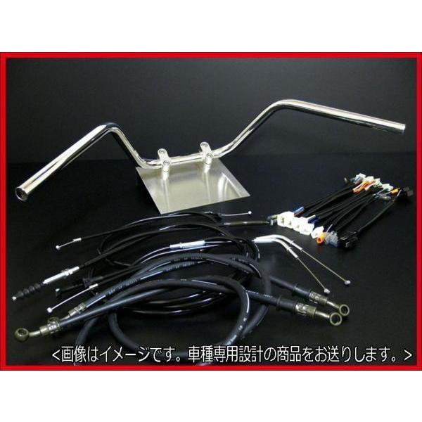 TW200/E -99 アップ ハンドルセット セミシボリ鬼ハンドル ブラックワイヤー