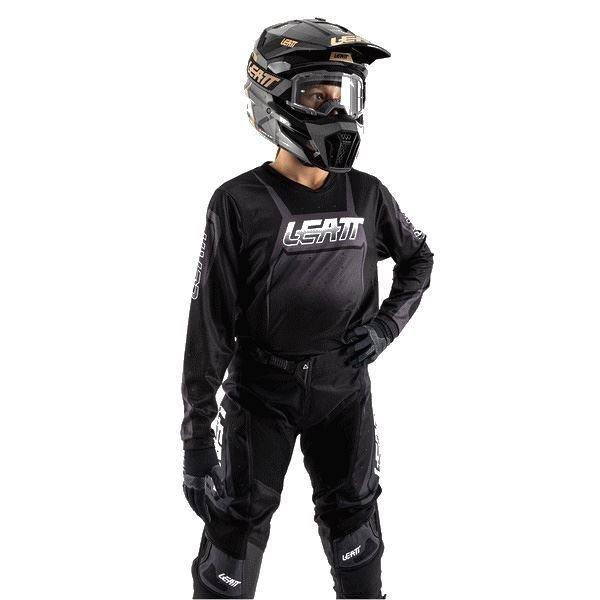 LEATT 5025450204 RIDE KIT 3.5 MXウェア ブラック L(140/150cm） キッズ 上下セット バイク 子供 長袖 ズボン ストレッチ メッシュ_1