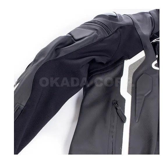 販売済み アルパインスターズ MISSILE v2 LEATHER JACKET レザージャケット ブラック/ホワイト/レッドフロー 52 バイク ツーリング 革 プロテクター