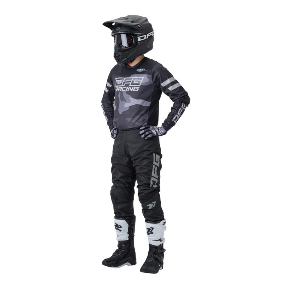直売激安 DFG DG0101-103-042 ソリッド パンツ ブラック/グレー 42インチ バイク オフロード 速乾 ストレッチ ズボン