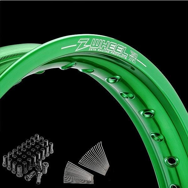 アルパインスターズ - Z-Wheel W25-131541 リム仕掛ける 向こう正面 緑であることリム/ブラックニップル KX250 KX250F RMZ250 その他バイクパーツ、アクセサリー用品-車、バイク、自転車-バイク
