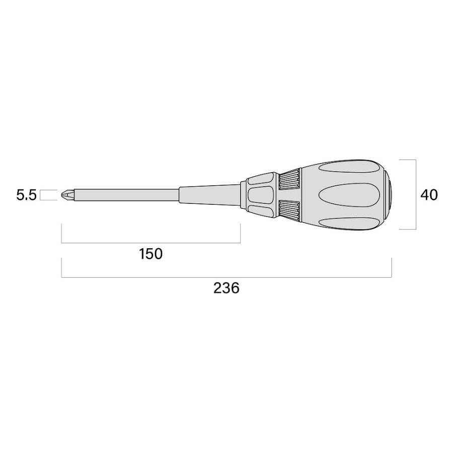 フジ矢 526D-BG 電工ドライバー 黒金 +2×150 236mm 工具 締める プラスドライバー 絶縁性 電気工事 プラスドライバー｜bikeman｜05