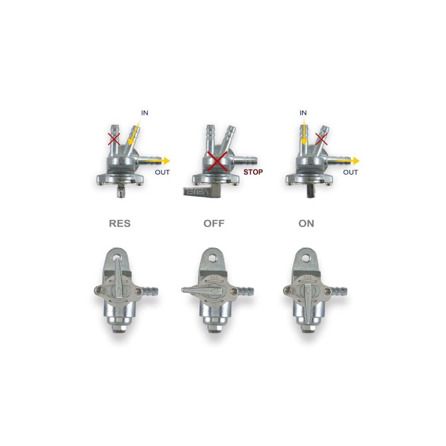プロト PGR0010 ガソリンコック リザーブ付 6mm用 シルバー 48×61×55mm 1個 燃料コック メンテナンス ツール 工具 PLOT |  | 02