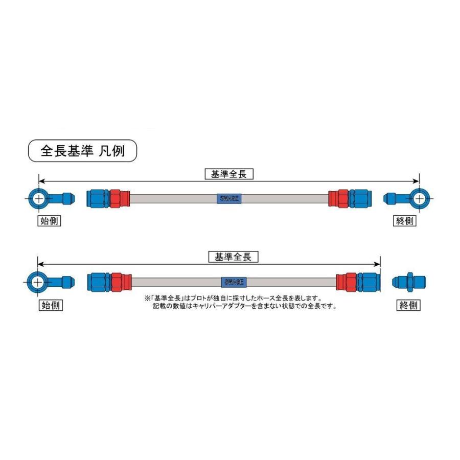 GSX-R750 メッシュ ブレーキホース リア ステンレス/ブラックホース スウェッジライン STRB465 リアホースキット GSX-R750 96-99年 |  | 02