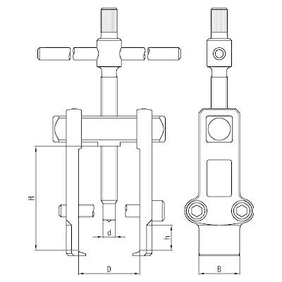 スーパーツール AB3N アマチュアベアリングプーラ 爪の届く長さ160mm 外輪引き抜き専用 作業用品 早回し用 ノブ付 工具｜bikeman｜02