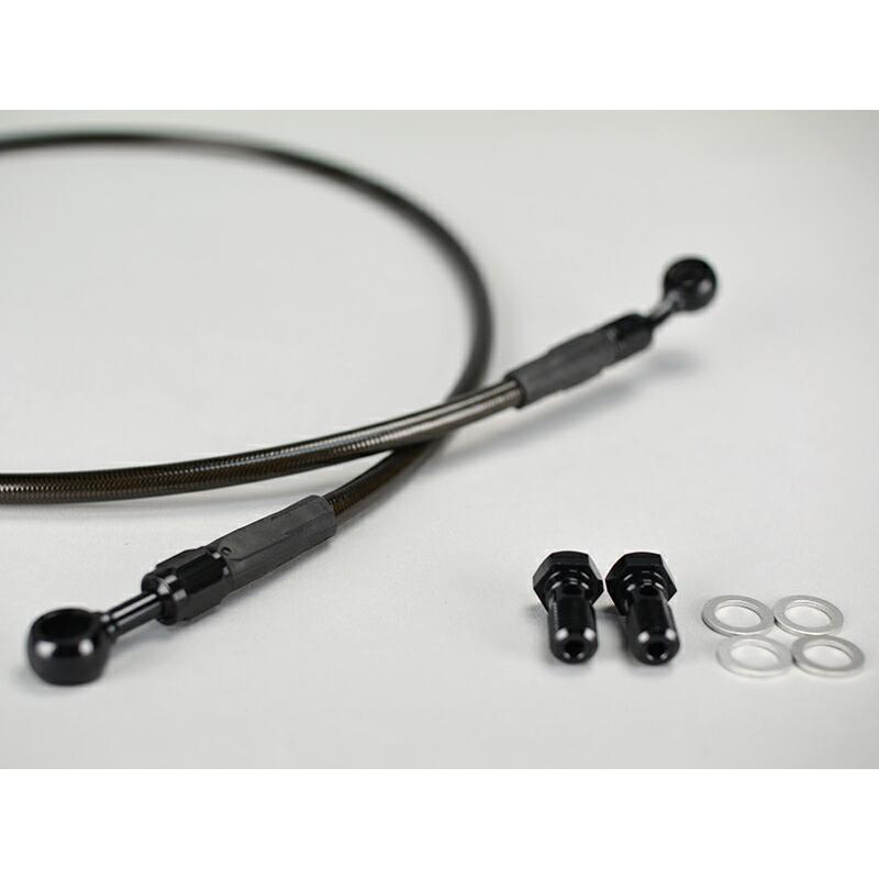 TW200/TW225 メッシュ ブレーキホース フロント 純正長 スモーク