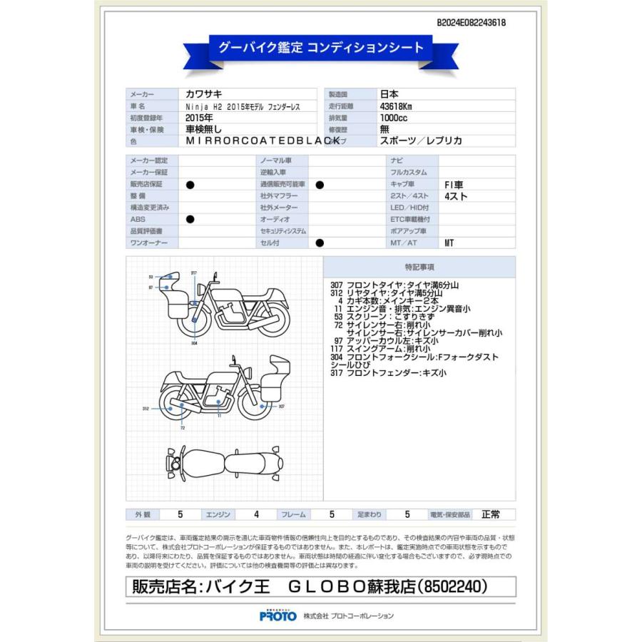 ＮＩＮＪＡ　Ｈ２　２０１５年モデル　フェンダーレス｜bikeo-ds-shopping｜11