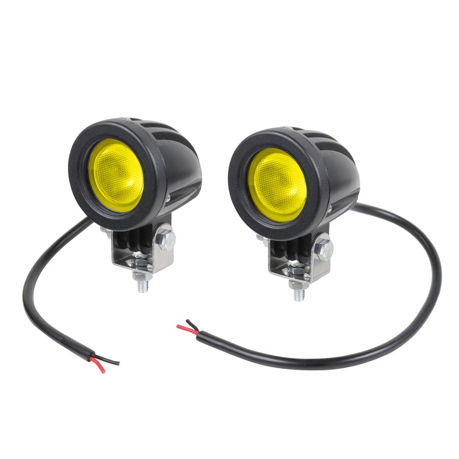 フォグランプ イエロー 黄色 広角 LED 左右セット バイクパーツ