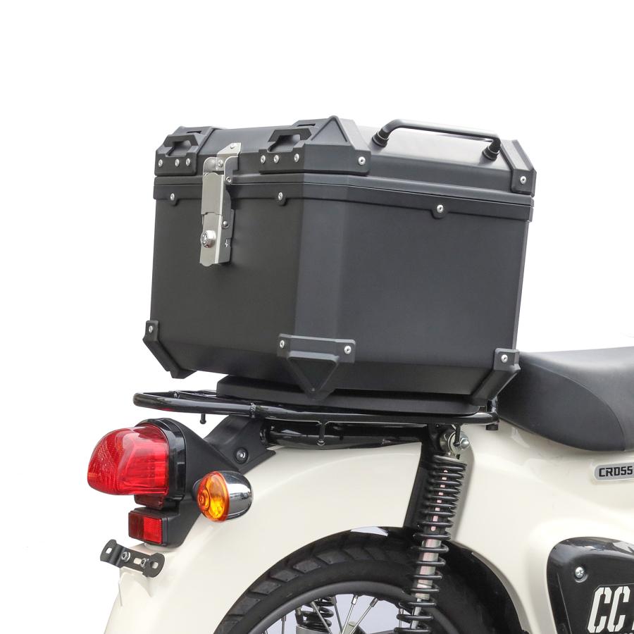 リアボックス 45L スクエアタイプ 四角 ブラック 黒 : バイク リアボックス 45L スクエアタイプ 四角 ブラック 黒 : バイク