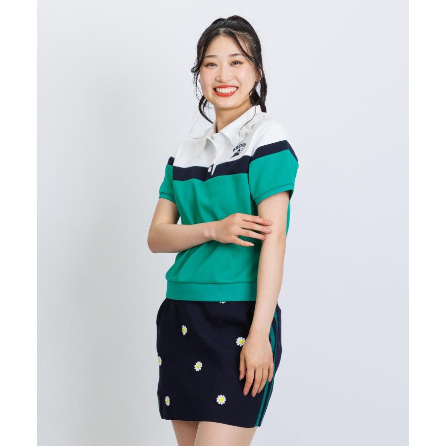 【 セール 40%OFF 】フリル襟配色UVポロシャツ  定価30800円_9