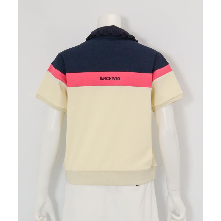 【 セール 40%OFF 】フリル襟配色UVポロシャツ  定価30800円_12