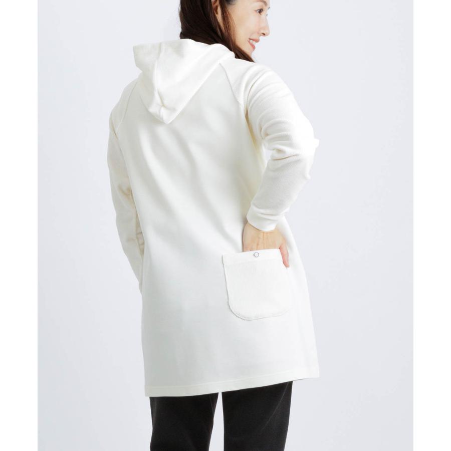 【 セール 30%OFF 】 フワリ刺繍発熱チュニック丈パーカー 定価42900円の画像