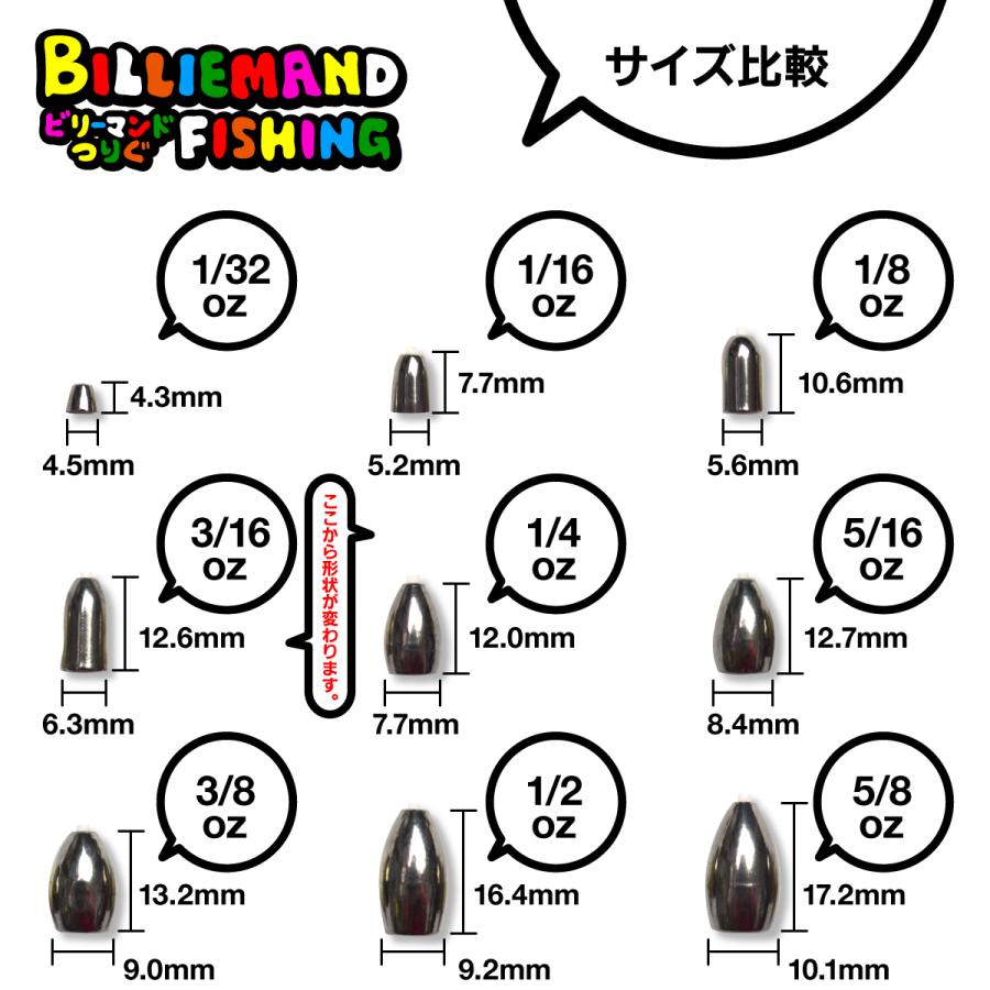 タングステン バレットシンカー 1 32oz 約0 8g 3個入り Bj0003 A ビリーマンド つりぐ店 通販 Yahoo ショッピング