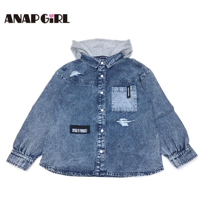 60 Off セール 返品 交換不可 Anap Girl アナップガール 子供服 22春夏 フード付デニムシャツ Anp ビリーザキッド 通販 Yahoo ショッピング