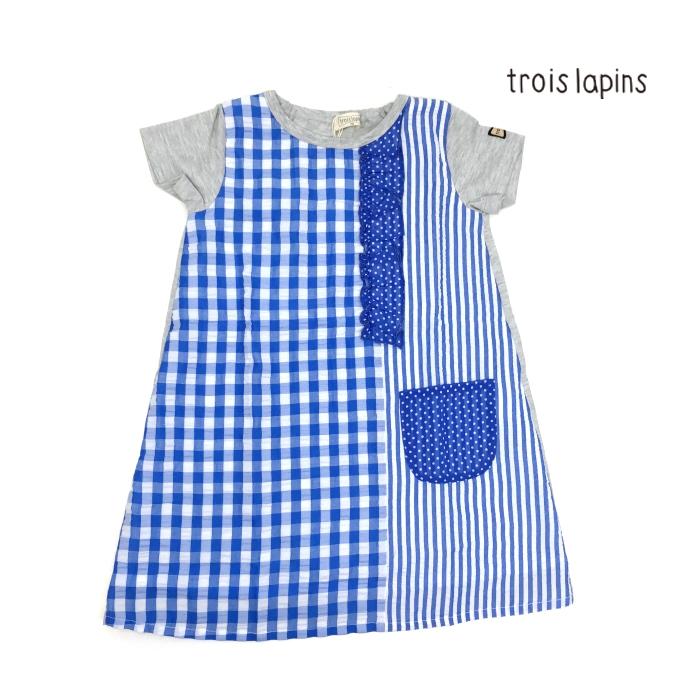 troislapins　トロワラパン　子供服　23春夏　パターン切替え半袖ワンピース　100〜130cm　30%OFF　セール　返品・交換不可｜billy-k｜02