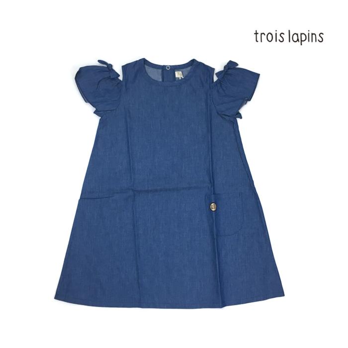 troislapins　トロワラパン　子供服　23春夏　肩開きデザイン デニムワンピース　110〜130cm　30%OFF　セール　返品・交換不可｜billy-k｜02