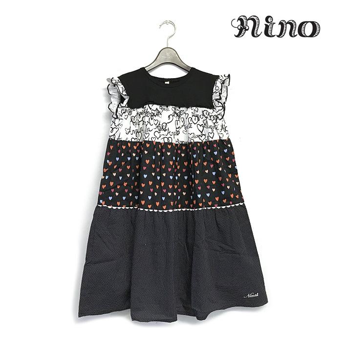 nino　ニノ　子供服　24春夏　ワンピース　ティアードハートプリント　110cm〜120cm｜billy-k｜02