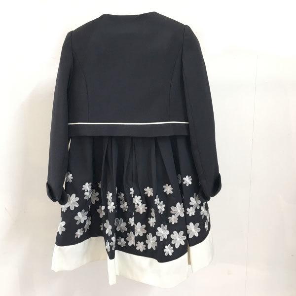 petit main プティマイン 子供服 21春 コサージュつき花刺しゅう  