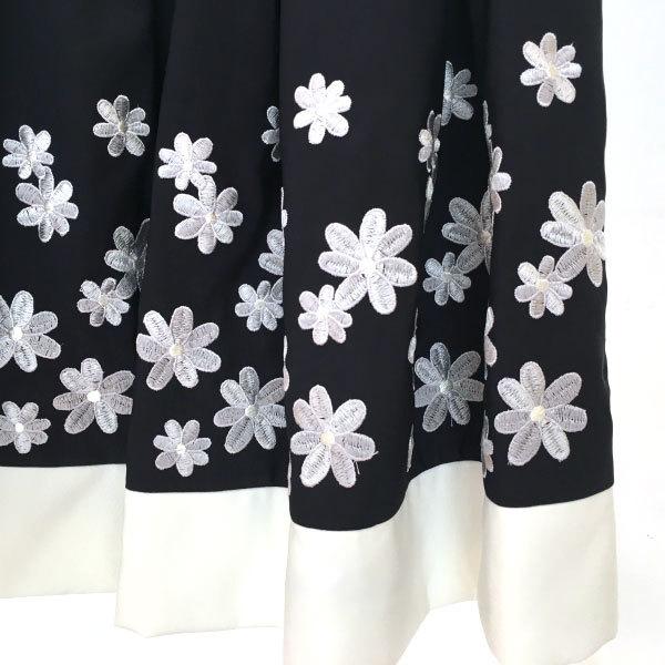 petit main プティマイン 子供服 21春 コサージュつき花刺しゅう  