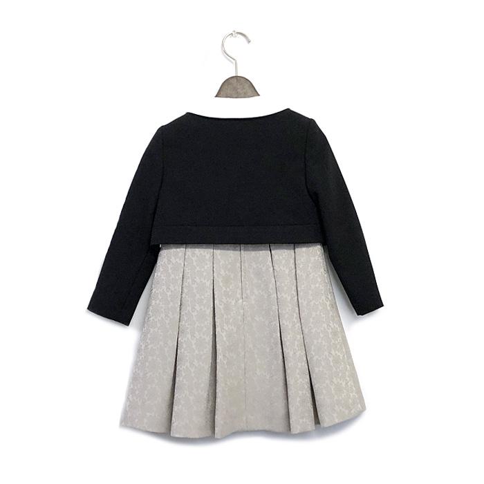 petit main プティマイン 子供服 24春 ジャガードリボンOP+衿つきJK  