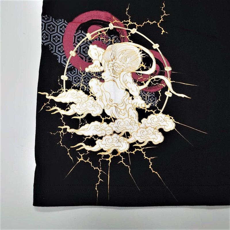 BULLET NOISE】 風神雷神 和柄 Tシャツ 長袖 ラメ プリント ロンT 4 