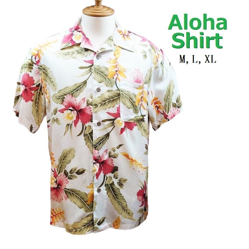 Styled by Originals】ハワイアン ホワイト アロハシャツ 花柄