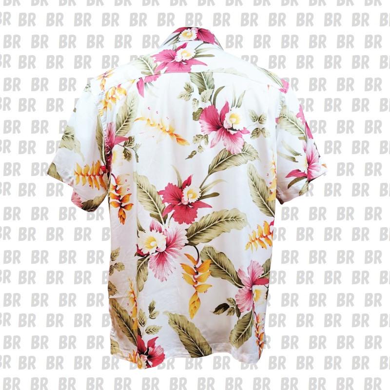 Styled by Originals】ハワイアン ホワイト アロハシャツ 花柄