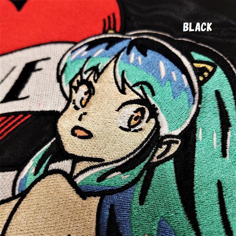 うる星やつら】 ラムちゃん 本格豪華刺繍スカジャン 中綿なし ブラック