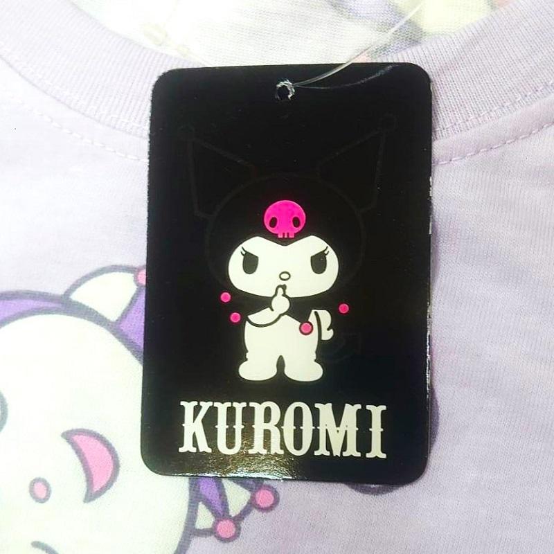 クロミ　新品　【サンリオ】　Ｌ　クロミちゃん　パープル　総柄Ｔシャツ クロミ 【KUROMI】 サンリオ クロミちゃん Tシャツ ライトパープル 総