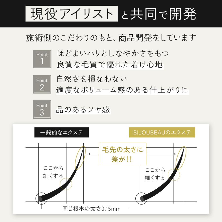 BIJOUBEAU（ビジュビュー） プレミアムセーブル12列 Jカール (太さ:0.1